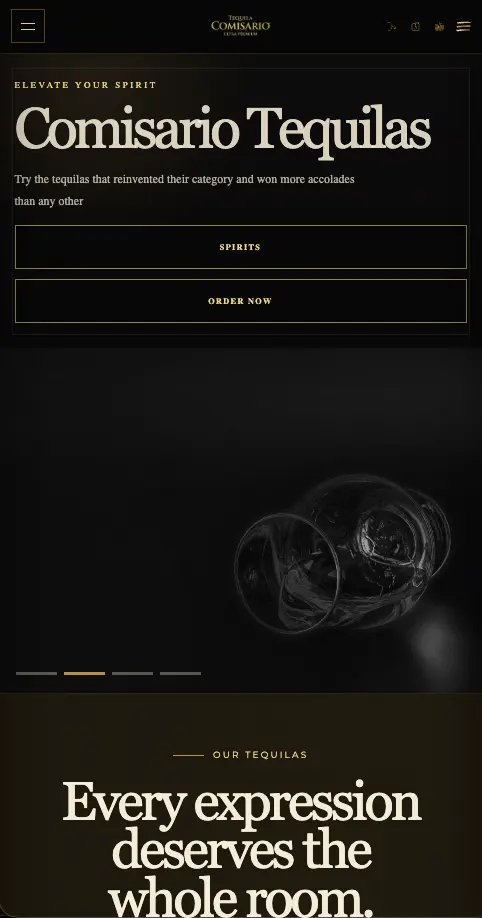 Mobile Tequila Comisario website